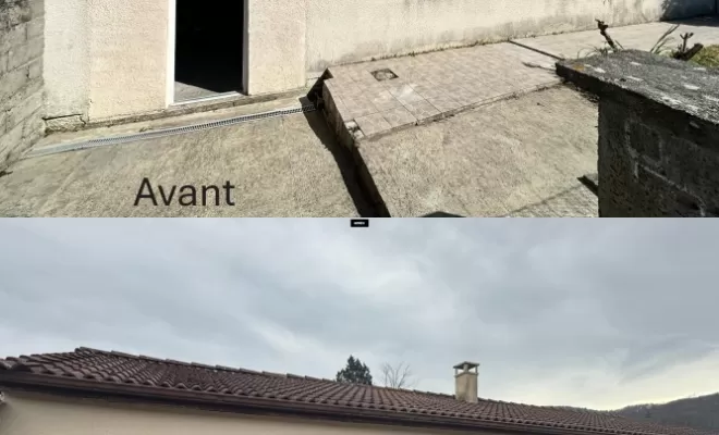 Avant / Après renovation thermique par l'exterieur ITE, Saverdun, TCD ISOLATION